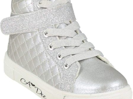 A Dee - High Top Trainer - Silver Hot on Sale