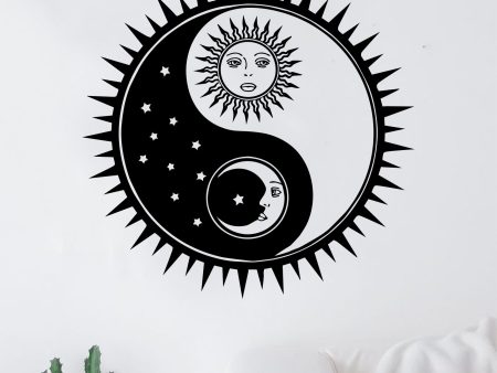 Sun Moon Yin Yang Wall Decal Sticker Home Decor Vinyl Art Bedroom Teen Inspirational Boy Girl Teen Yoga Namaste Meditate For Cheap