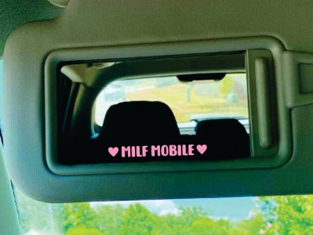 Milf Mobile V3 Heart Car Decal Truck Window Windshield JDM Bumper Sticker Mirror Vinyl Lettering Quote Girls Funny Mom Milf Beauty Make Up Selfie Boyfriend Girlfriend For Sale