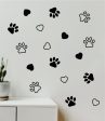 Dog Paw Prints Hearts Pattern Wall Decal Home Decor Bedroom Room Quote Vinyl Sticker Teen School Baby Kids Nursery Playroom Boy Girl Cute Animals Vet Puppy For Discount