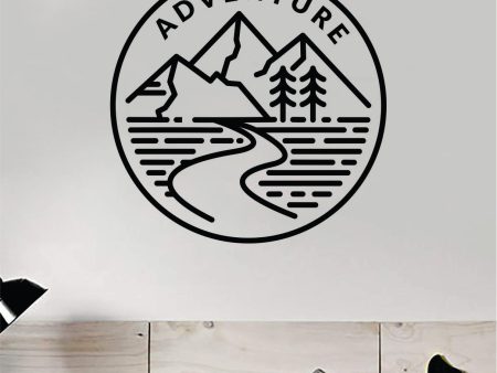 Adventure Circle V2 Wall Decal Home Decor Art Sticker Vinyl Bedroom Boy Girl Teen Travel Mountains Hike Wanderlust School Nursery Online Hot Sale