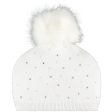 LITTLE A - Sparkle Pom Pom Knitted Hat - White Fashion