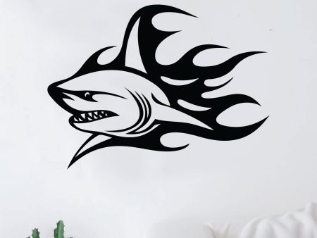 Shark V16 Wall Decal Home Decor Art Vinyl Sticker Bedroom Baby Boy Girl Teen School Animal Ocean Beach Fish Flames Hot on Sale