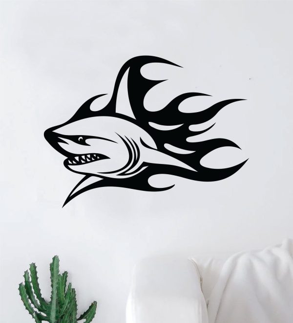 Shark V16 Wall Decal Home Decor Art Vinyl Sticker Bedroom Baby Boy Girl Teen School Animal Ocean Beach Fish Flames Hot on Sale