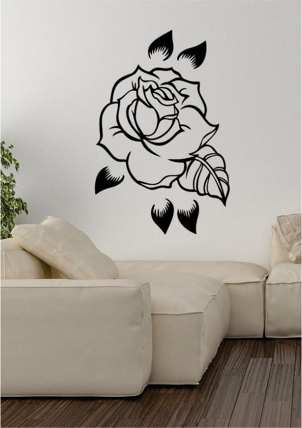 Rose Flower Wall Decal Sticker Room Home Decor Art Vinyl Beautiful Nature Cute Nursery Tattoo Baby School Girls Sale