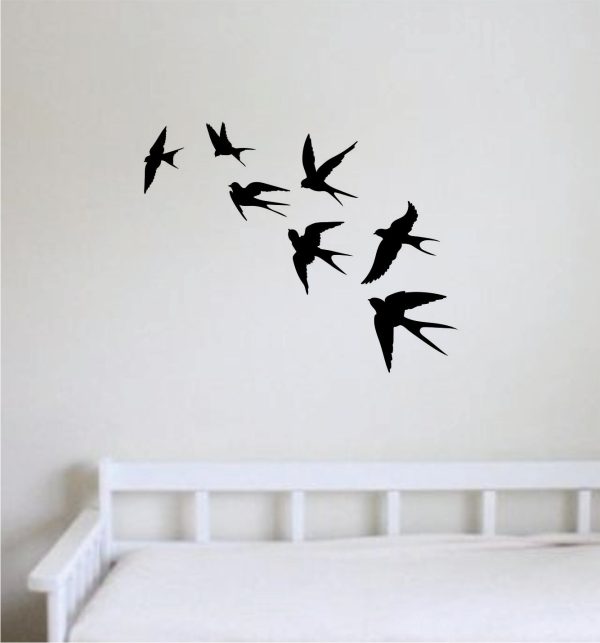 Birds Flying V2 Wall Decal Home Decor Sticker Room Art Vinyl Beautiful Animal Nature Cute Baby Nursery Teen Kids School For Sale