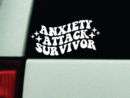 Anxiety Attack Survivor Car Decal Truck Window Windshield Mirror JDM Bumper Sticker Vinyl Quote Girls Funny Groovy Trendy For Discount