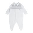 BLUES BABY - Smocking Velour Babygrow - White Online Sale