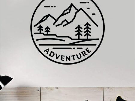 Adventure Circle Wall Decal Home Decor Art Sticker Vinyl Bedroom Boy Girl Teen Travel Mountains Hike Wanderlust School Nursery Supply