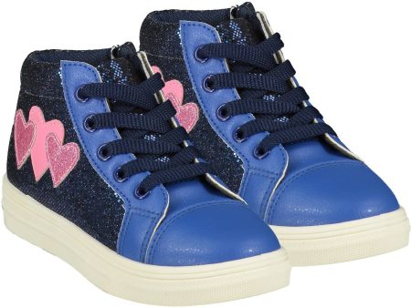 A DEE - Heart High Top Lace Trainer - Bright Blue Online Sale