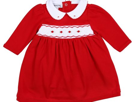 MAGNOLIA BABY - Natalie Smocked Dress - Red For Sale