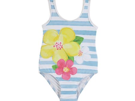 Mayoral - Flower Swimsuit - Blue on Sale