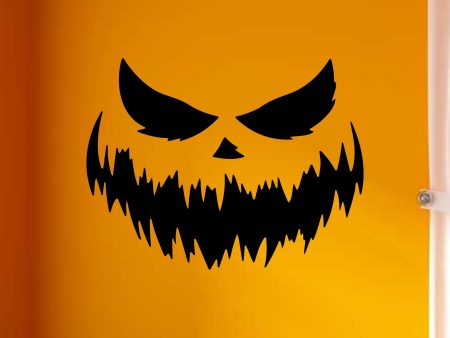 Pumpkin Face Wall Decal Home Decor Vinyl Art Sticker Holiday October Halloween Trick or Treat Witch Ghost Scary Skull Kids Boy Girl Family For Discount