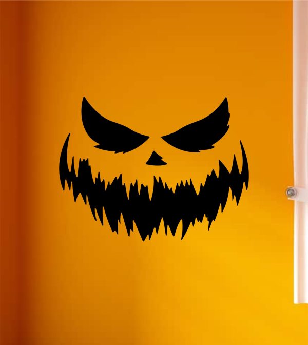 Pumpkin Face Wall Decal Home Decor Vinyl Art Sticker Holiday October Halloween Trick or Treat Witch Ghost Scary Skull Kids Boy Girl Family For Discount