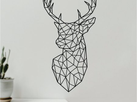 Geometric Deer V4 Wall Decal Home Decor Bedroom Room Vinyl Art Sticker Boy Girl Nursery Baby Animals Hunt Discount