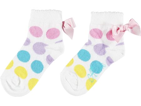 A Dee - Bow Polka Dot Ankle Socks on Sale