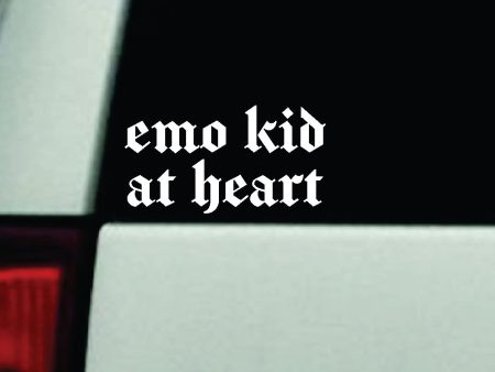 Emo Kid At Heart Car Decal Truck Window Windshield Mirror Rearview JDM Bumper Sticker Vinyl Quote Girls Funny Girls Men Music Goth Screamo Hardcore Metal Rock Bands Lyrics Blegh Online now