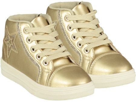 A DEE - Star High Top Lace Trainer - Gold Supply