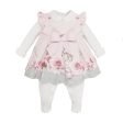 BALLOON CHIC - Teddy Dog Tooth Bow Dress Babygrow  - Pink Sale