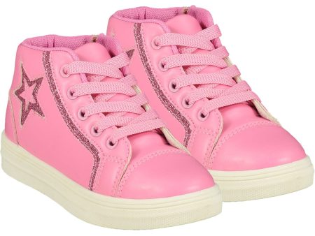 A DEE - Star High Top Lace Trainer - Pink Candy Hot on Sale