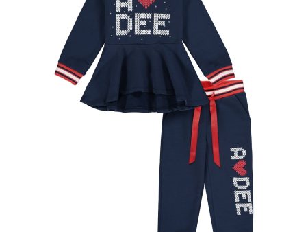 A DEE - Peplum Logo Tracksuit - Navy Online Hot Sale