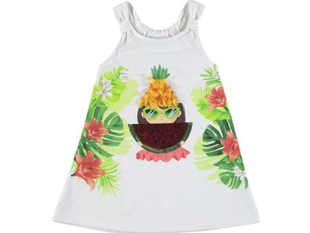 MAYORAL - Graphic Watermelon Dress - White For Discount