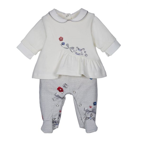 LAPIN HOUSE - Baby Dogtooth Jewel Babygrow  - Cream Online