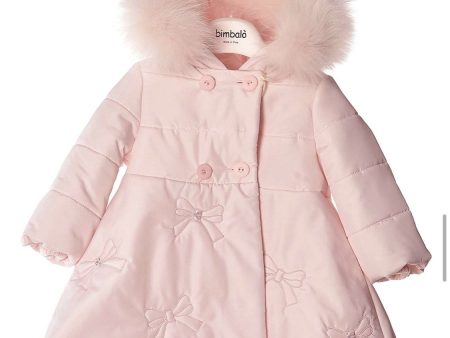 BIMBALO PINK BUTTON BOW COAT Online Hot Sale