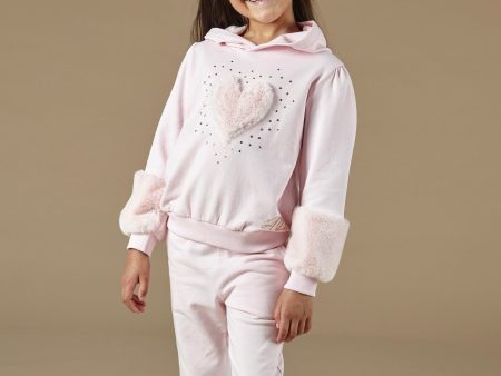 A DEE - Paris Faux Fur Heart Tracksuit - Pale Pink For Discount