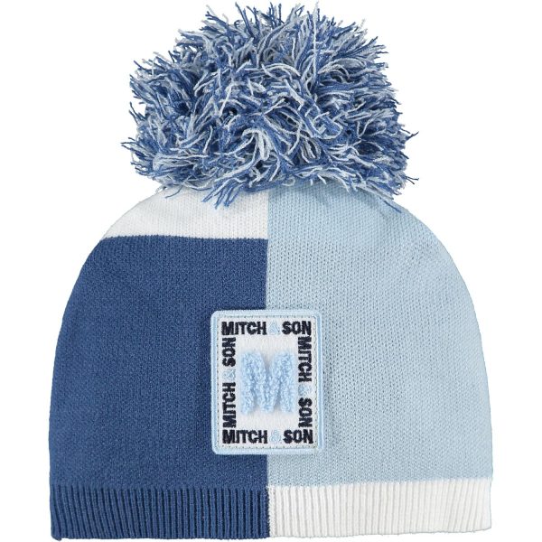 MITCH & SON - Colour Block Knitted Hat - Blue Online Hot Sale