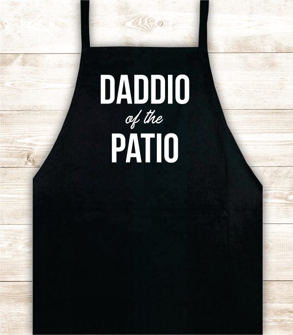 Daddio of the Patio Apron Heat Press Vinyl Bbq Barbeque Cook Grill Chef Bake Food Funny Gift Men Kitchen Online Hot Sale