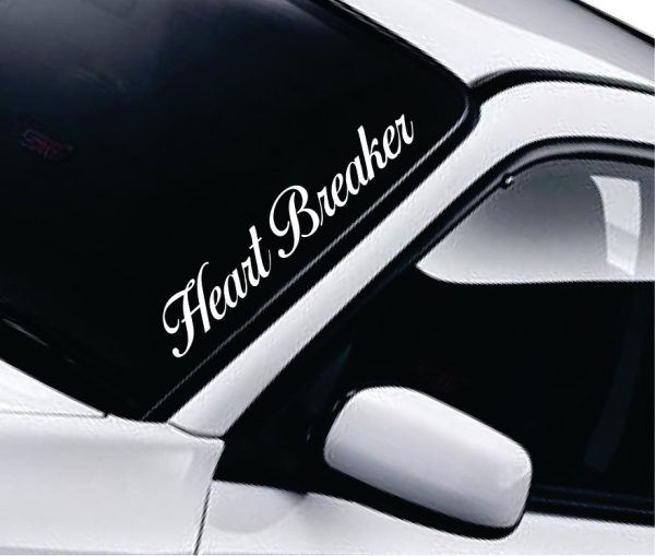 Heart Breaker V2 Wall Decal Car Truck Window Windshield JDM Sticker Vinyl Lettering Quote Drift Boy Girl Funny Sadboyz Racing Men Broken Heart Club Fashion