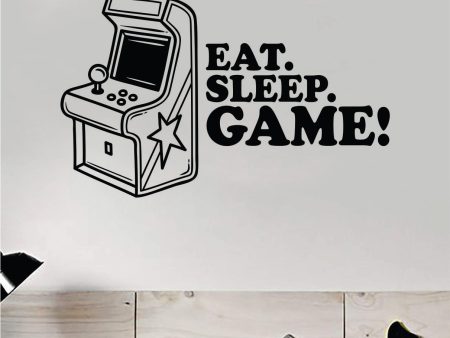 Eat Sleep Game V9 Wall Decal Quote Home Room Decor Art Vinyl Sticker Funny Gaming Nerd Geek Teen Video Kids Baby Boys Xbox Ps4 Arcade Online Hot Sale