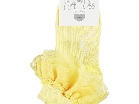 A Dee - Frill Ankle Socks - Lemon Online Hot Sale