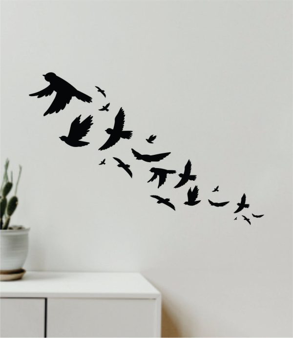 Birds Flying V3 Wall Decal Home Decor Sticker Room Art Vinyl Beautiful Animal Nature Cute Baby Nursery Teen Kids School Online Hot Sale