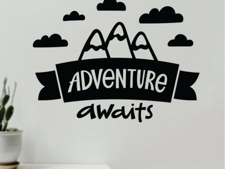 Adventure Awaits V17 Decal Sticker Quote Wall Vinyl Art Wall Bedroom Room Home Decor Inspirational Teen Baby Nursery Girls Playroom School Travel Hike Camp For Cheap