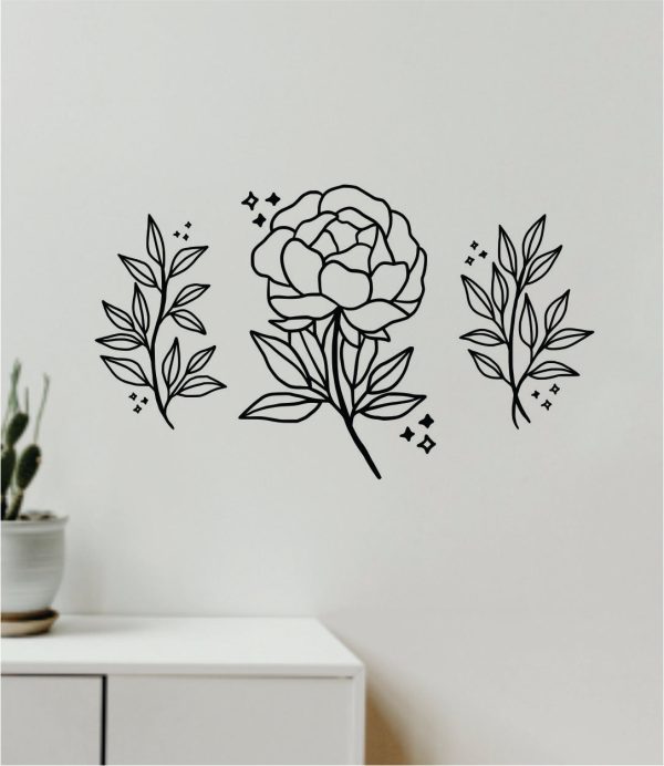 Rose Flowers Wall Decal Home Decor Sticker Art Vinyl Bedroom Boys Girls Teen Baby Nursery Nature Plants Fashion