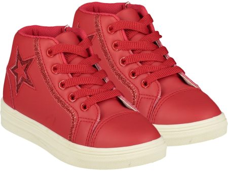 A DEE - Star High Top Lace Trainer - Red Online Hot Sale