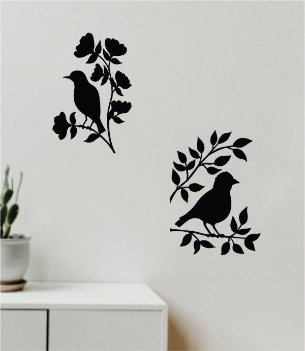 Two Birds Wall Decal Home Decor Sticker Art Vinyl Bedroom Boys Girls Teen Baby Nursery Animals Flowers Nature Tree Branch For Cheap