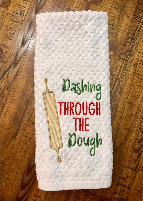 Dashing Through The Dough machine embroidery design (4 sizes and 2 versions included) DIGITAL DOWNLOAD Hot on Sale