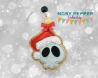 Santa Skull Applique ornament machine embroidery design DIGITAL DOWNLOAD Supply