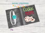 Cookie Recipe appliqué notebook cover machine embroidery design (2 sizes available) DIGITAL DOWNLOAD Discount