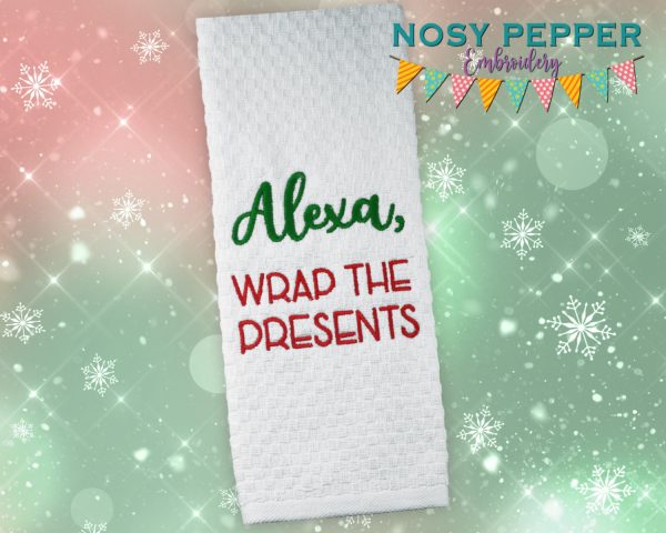 Alexa Wrap the Presents machine embroidery design 5 sizes included DIGITAL DOWNLOAD Online now