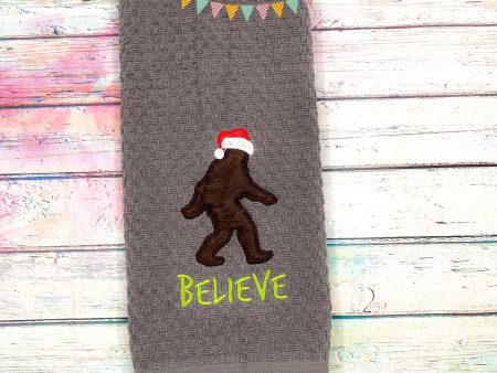 Believe Bigfoot Santa Applique machine embroidery design DIGITAL DOWNLOAD Sale