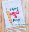 Dashing Through The Dough machine embroidery design (4 sizes and 2 versions included) DIGITAL DOWNLOAD Hot on Sale