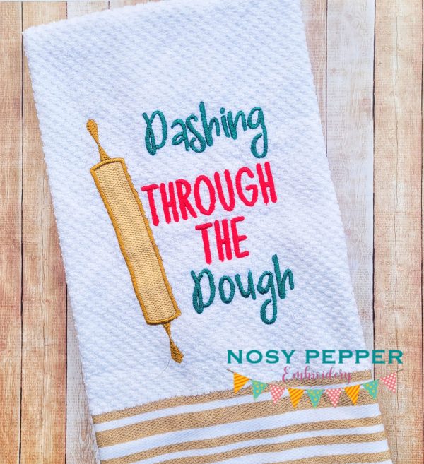 Dashing Through The Dough machine embroidery design (4 sizes and 2 versions included) DIGITAL DOWNLOAD Hot on Sale