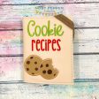 Cookie Recipe appliqué notebook cover machine embroidery design (2 sizes available) DIGITAL DOWNLOAD Discount