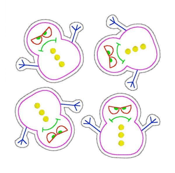 Grumpy Snowman feltie machine embroidery file (single & multi file included) DIGITAL DOWNLOAD Fashion