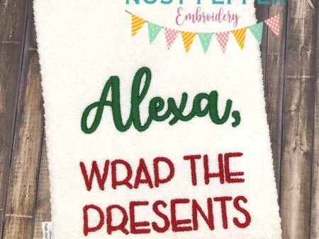 Alexa Wrap the Presents machine embroidery design 5 sizes included DIGITAL DOWNLOAD Online now