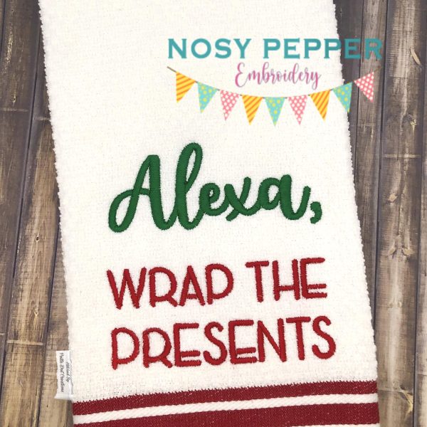 Alexa Wrap the Presents machine embroidery design 5 sizes included DIGITAL DOWNLOAD Online now